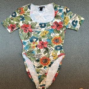 Vintage fall floral tshirt bodysuit